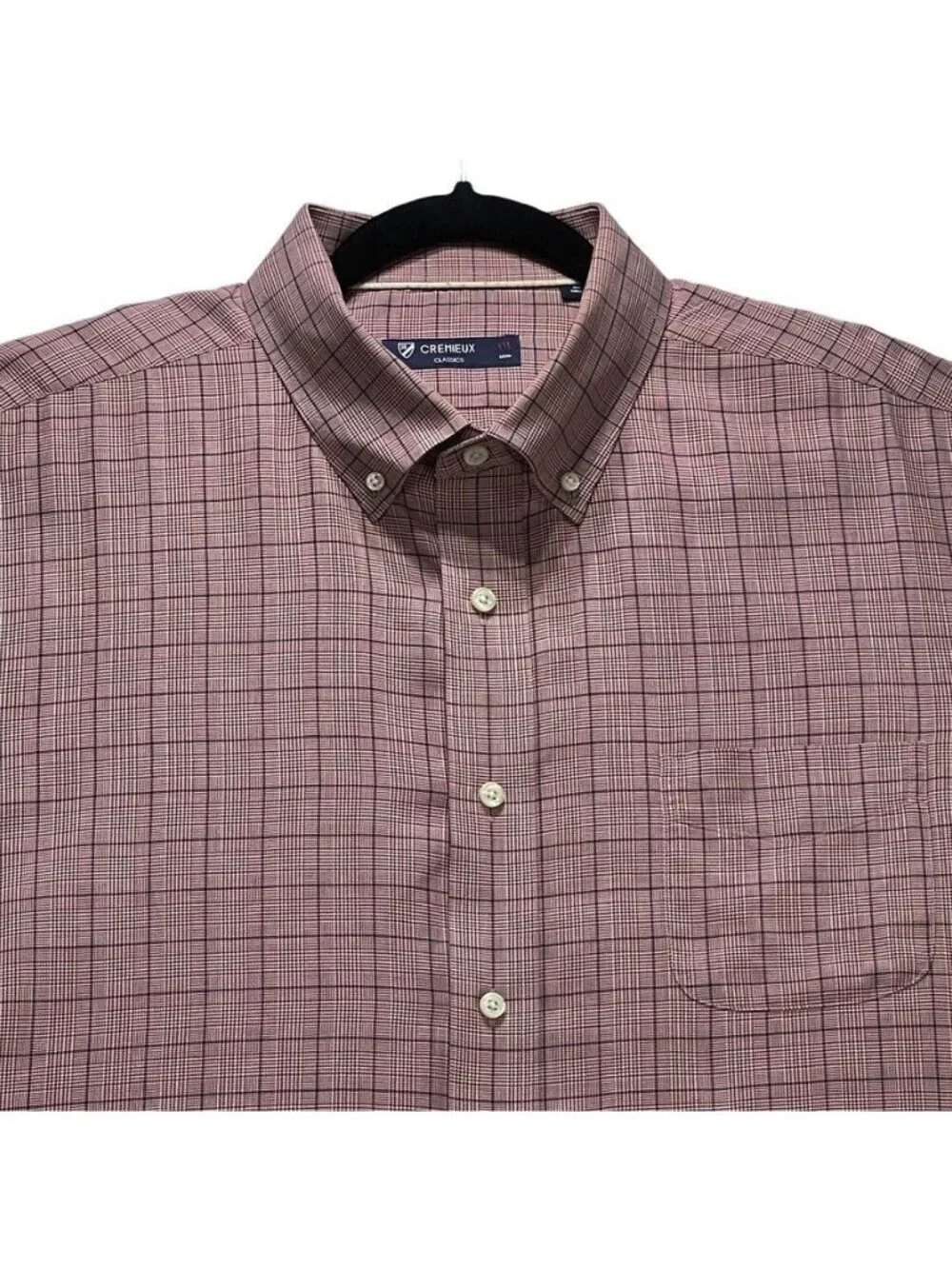 Cremeux Classics XXL Red Plaid 100% Cotton Mens Button-Down Shirt - Picture 8 of 14
